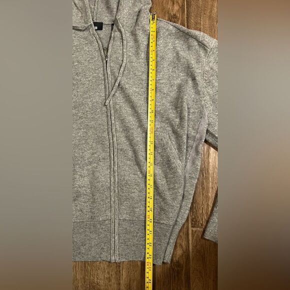 The Kooples Cashmere/Wool  Jacket Hoodie Gray Designer Zipped $495 MSRP NWT - Picture 7 of 10